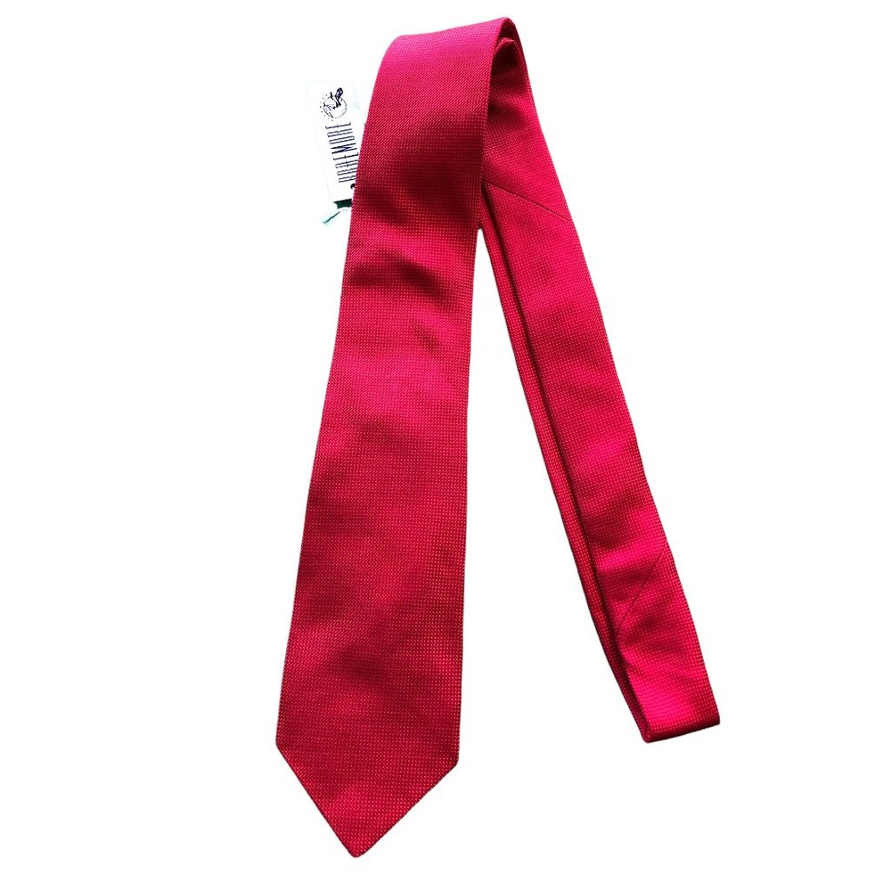 Braemore Men’s Designer Tie Solid Red 100% Silk Made in Italy